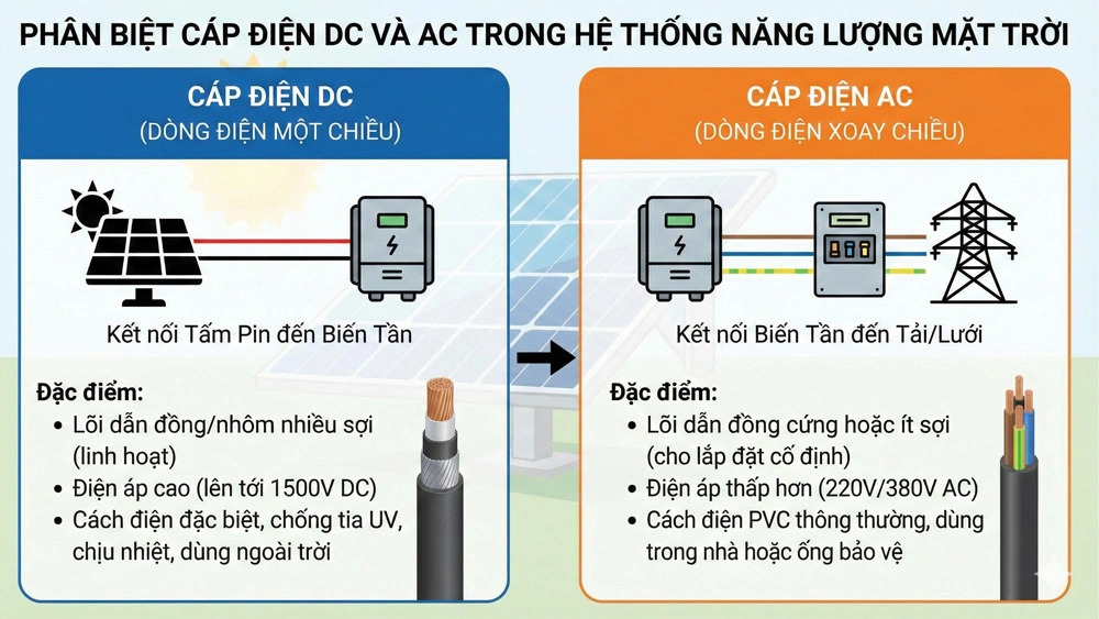 Phân biệt cáp điện DC và AC