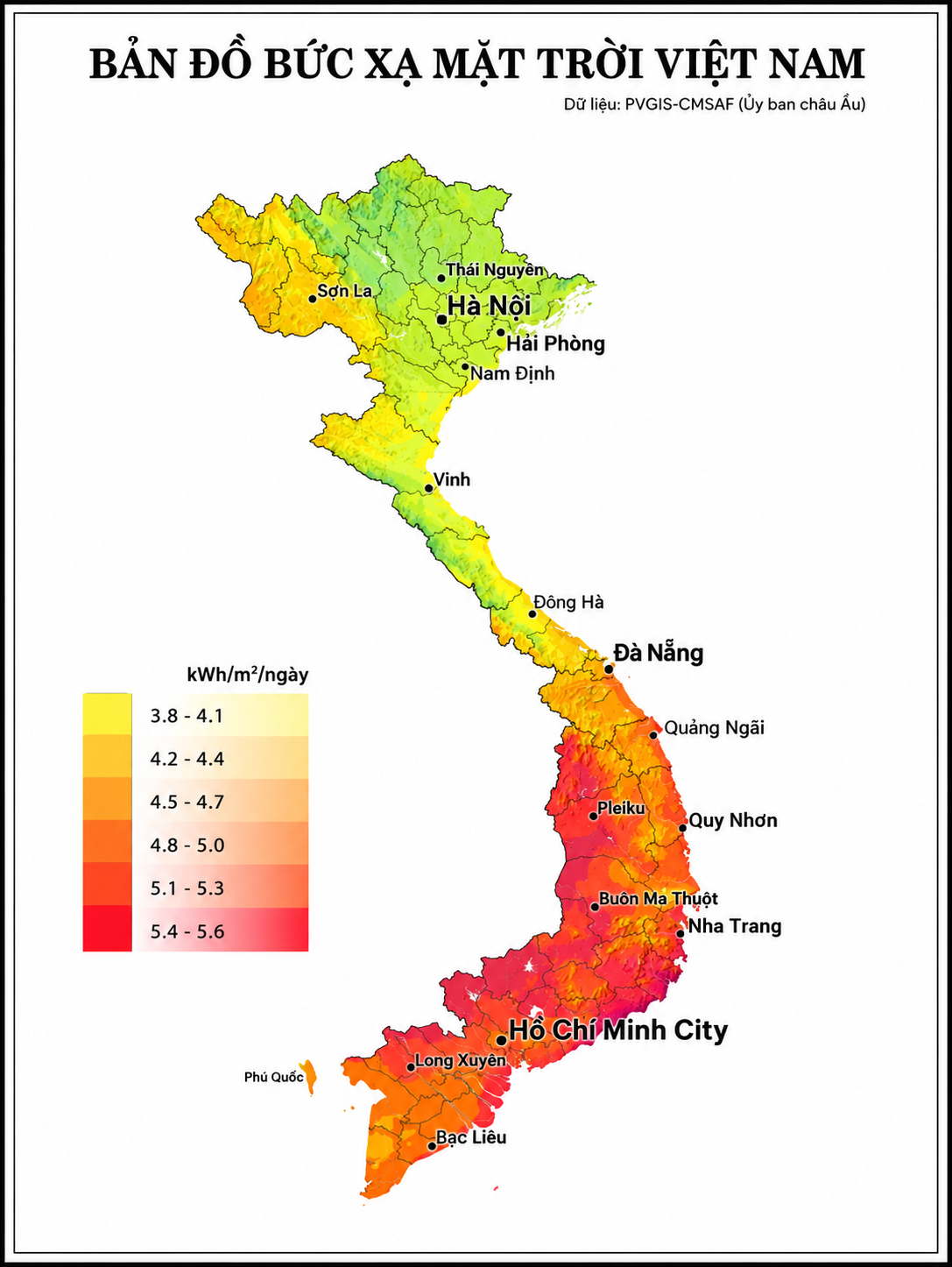 Bản đồ bức xạ mặt trời